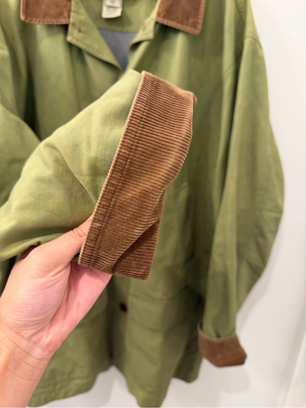 Vintage 80s 90s Men’s L.L.Bean Blanket Lined Green Chore Barn Coat - Picture 6 of 11